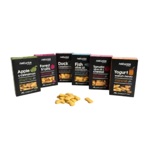 Biscuits Naturea sans gluten pour chien, gamme 6 saveurs étuis 140g