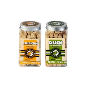 Friandises lyophilisées Kiwi Walker pour chien chat et furet, 2 saveurs poulet et canard