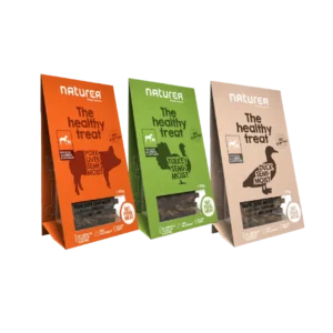 Friandises Naturea semi-humides sans céréales pour chien, 3 saveurs étuis 100g